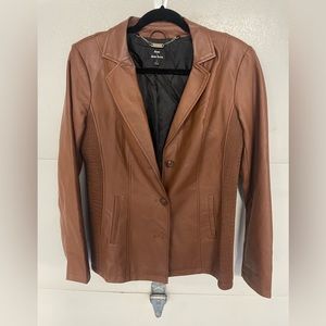 dennis basso faux leather jacket